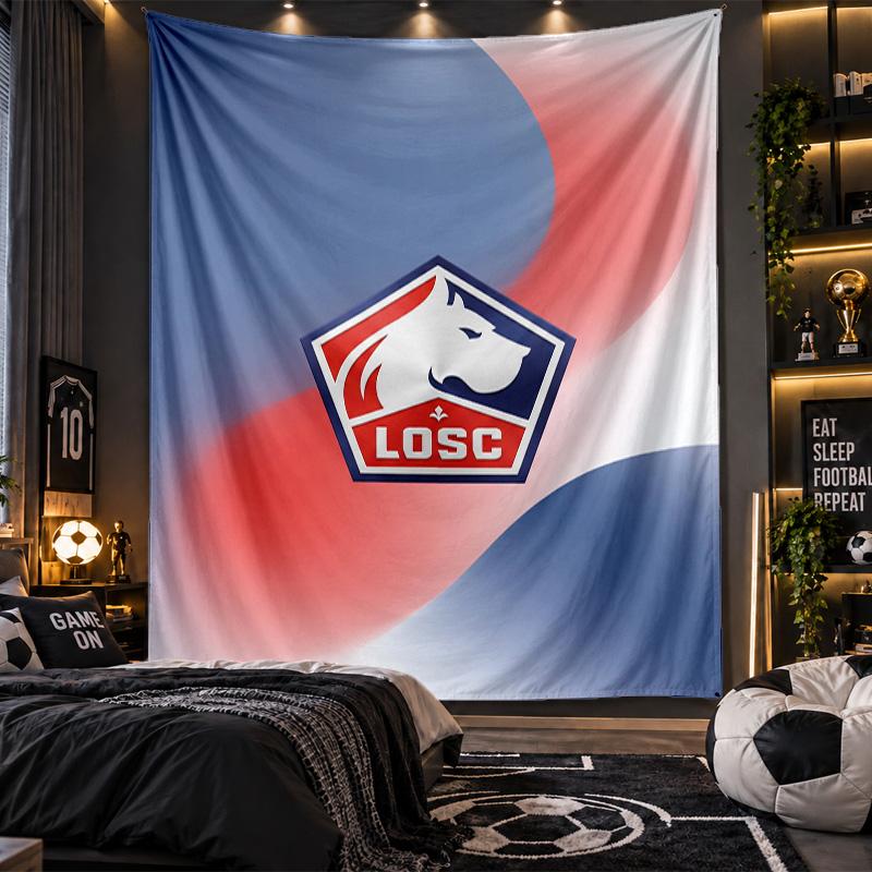 Wall Hanging Tapestry LOSC Lille FC Print Cloth for Living Room Bedroom Home Decor