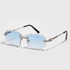 New Rimless Luxury Sunglasses Diamond Cut Sun Shades For Man And Women Designer Brand Glasses Uv400 Frameless Eyewear
