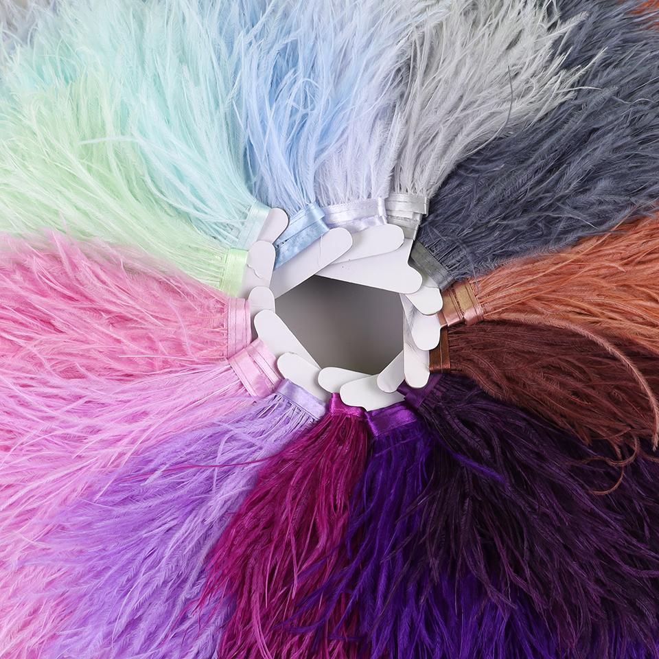 10 метров бахромы из страусиных перьев для рукоделия и поделок, аксессуары для платья из перьев, бахрома из перьев для одежды