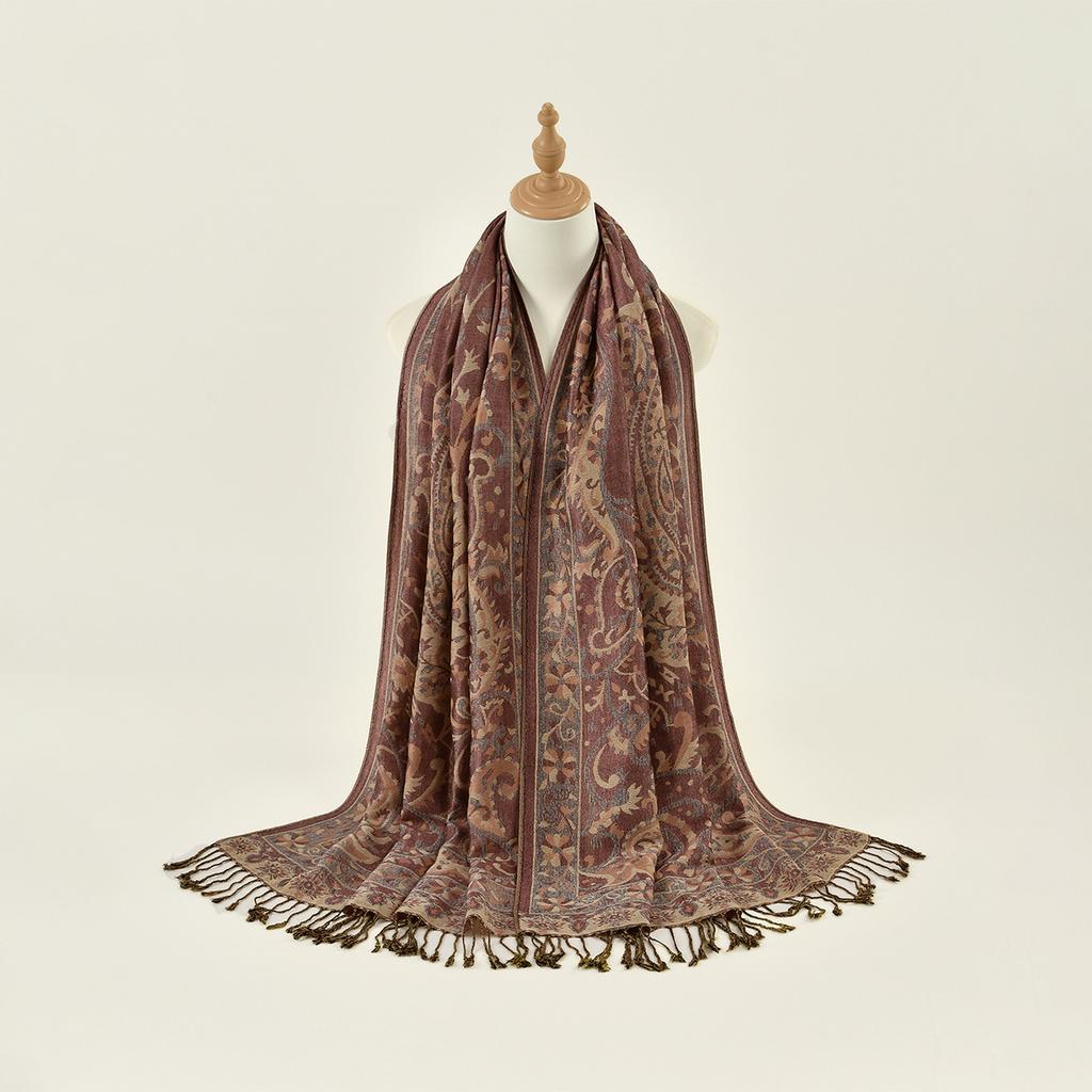 Ethnic Style Cashew Embroidered Polyester Long Towel Versatile Fashion High Quality Women's Travel Shawl