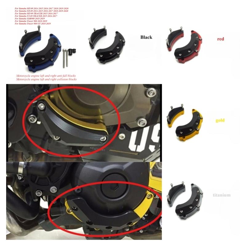 Motorcycle anti drop rubber protection block engine left and right anti drop blockse for YAMAHA MT-09 FZ FJ 09 XSR Tracer 900 GT