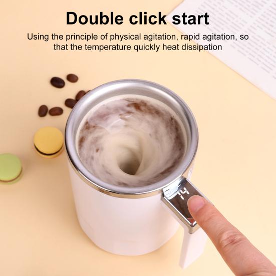 Кружка для кофе с функцией самопомешивания, светодиодный дисплей, температура, 350 мл, перезаряжаемая чашка для смешивания молока