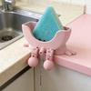 Симпатичная подвесная подставка для губки с дренажным отверстием, напечатанная на 3D-принтере, с подвесными ножками, забавная подставка для губки на кухонную раковину.