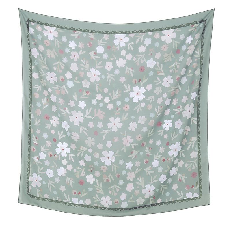 Малайзия Цветочный Принт 110 Квадратный Шарф Мусульманский Хиджаб Женщины Элегантные Шали Дамы Повседневный Головной Платок Тюрбан Косынка Оптовая Продажа