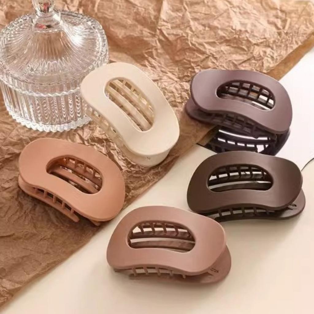 Новая матовая овальная плоская заколка с простым французским стилем, большая заколка для волос, удобный изогнутый дизайн