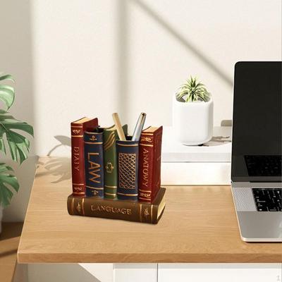 Подставка для ручек из смолы в форме книги, декоративный органайзер для хранения кистей для макияжа