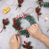 10 шт. Искусственные ветки сосновой хвои с красной ягодой, мини-шишками для упаковки подарков, рукоделия, праздничного венка, декора рождественской елки