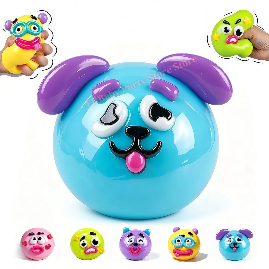 Smushers Squishy Curiosities Смена Лица Собаки Игрушка Сквиши Мягкая Лепится Милая Медленно Поднимающаяся Игрушка-Сжималка Расслабляющая Сенсорная Подарки на День Рождения