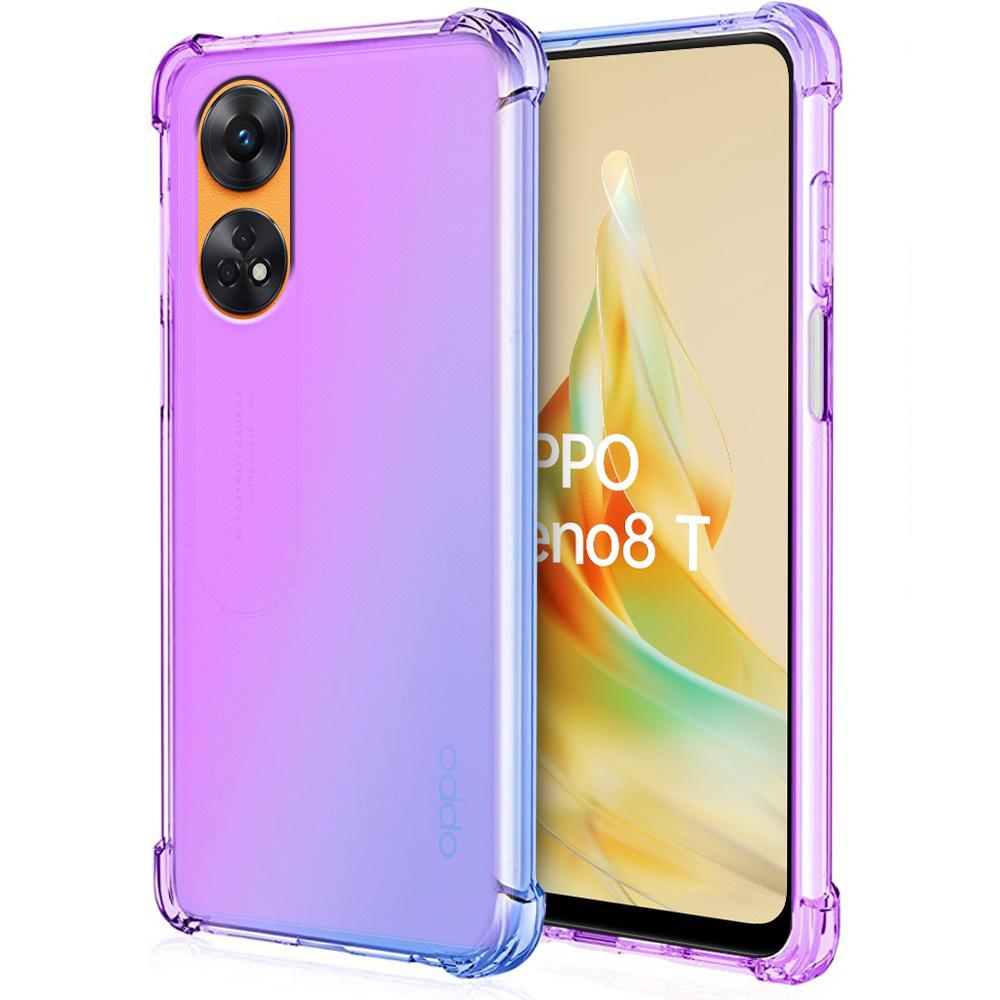 Gradient Dropproof Case for Oppo Reno8 T, Purple/Blue