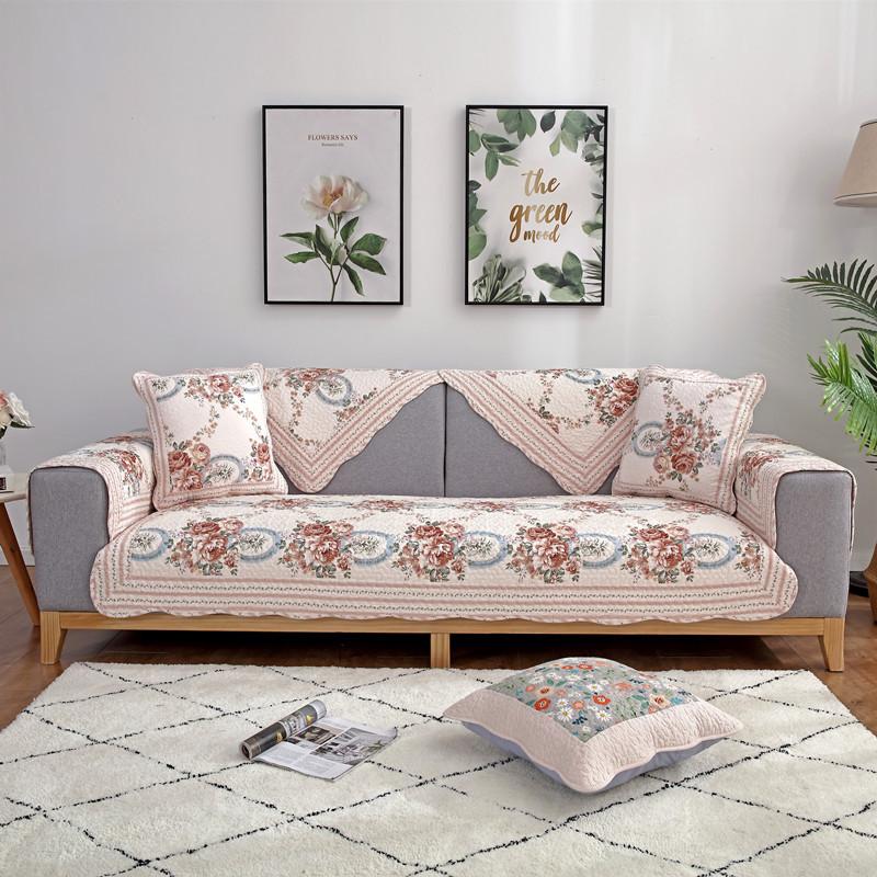 Four Seasons Universal Pastoral Printing Sofa Cushion Korean Style Small Floral Sofa Cushion Towel Hot Selling Cotton Sofa Cover