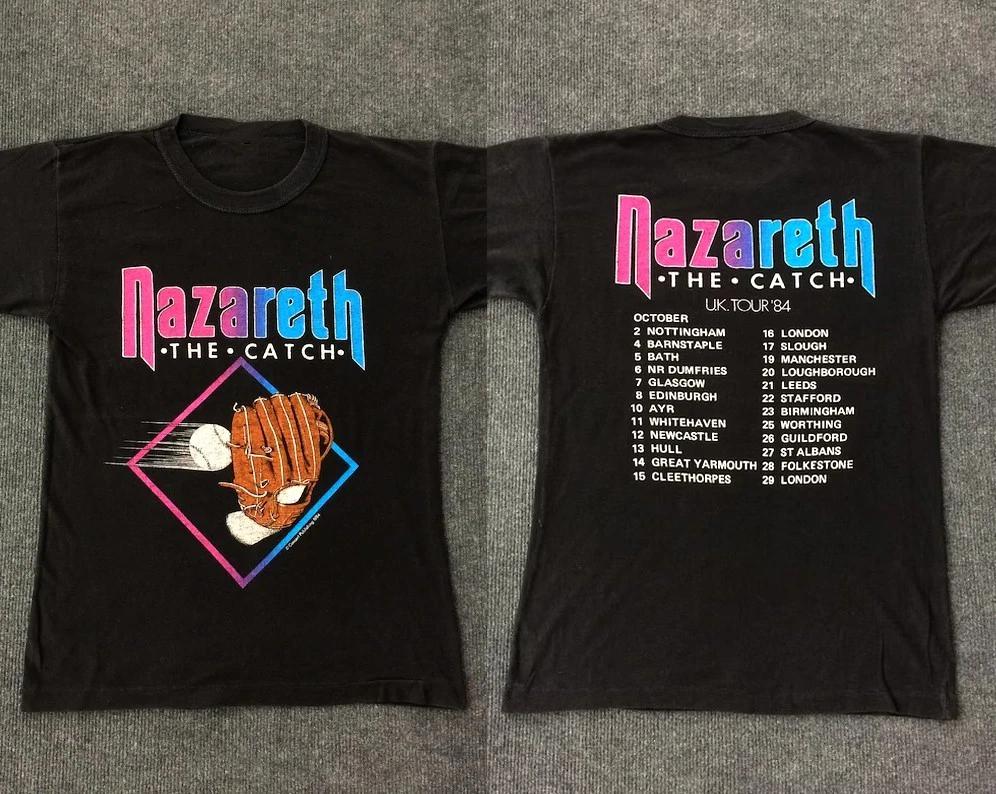 2sides Nazareth Band The Catch Tour Uk 84s Concert Rock T-shirt S to 5XL 2F2159