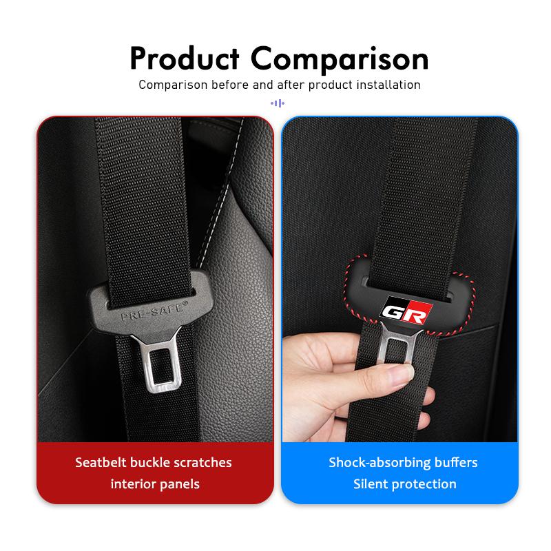 MZD1 For Toyota Car Seat Belt Buckle Plug Leather Car Seat Belt Clip Protective Covers Crown GR Corolla YARIS Auris C-HR Hilux Vios