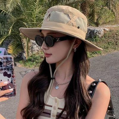 Мужская шляпа от солнца, шляпа для походов на открытом воздухе, шляпа для рыбалки, летняя дышащая защита от солнца, шляпа-ведро с большими полями, мужской и женский ретро-стиль