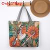 Canvas Butterfly Elephant Cat Tote Bag For Women With Sewn Details For Daily Use