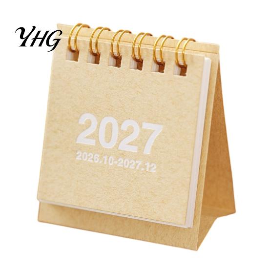 Artistic Office Stationery Supplies Mini Desk Calendar 2026-2027, Oct 2026 to Dec 2027 Standing Flip Small Functional for Planning Calendar,