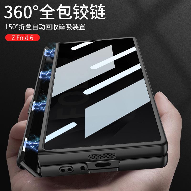 Применимо к чехлу для мобильного телефона Samsung Z fold1, чехол с магнитной петлей и слотом для ручки, встроенная защитная пленка со стеклом против подглядывания, защитный чехол для fold1