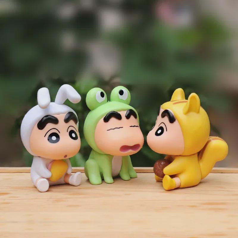 Trendy Japanese Cartoon Figurines: Cute Panda, Frog, Cat Dolls for Desktop Decoration
