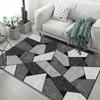Modern Gray Geometric Non-Slip Area Mat, Durable Polyester, Absorbent, Ideal for Living Room and Bedroom Decor, Hand Wash Only