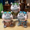 Модная плюшевая игрушка в виде бегемота, мультяшные плюшевые животные, бегемоты, плюшевые игрушки с подвеской в виде рубашки и сумки, мультяшный брелок, подарки