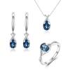 Серебро 925 пробы натуральный лондонский голубой топаз драгоценный камень серьги кольцо кулон ожерелье изящные ювелирные изделия для женщин хороший подарок