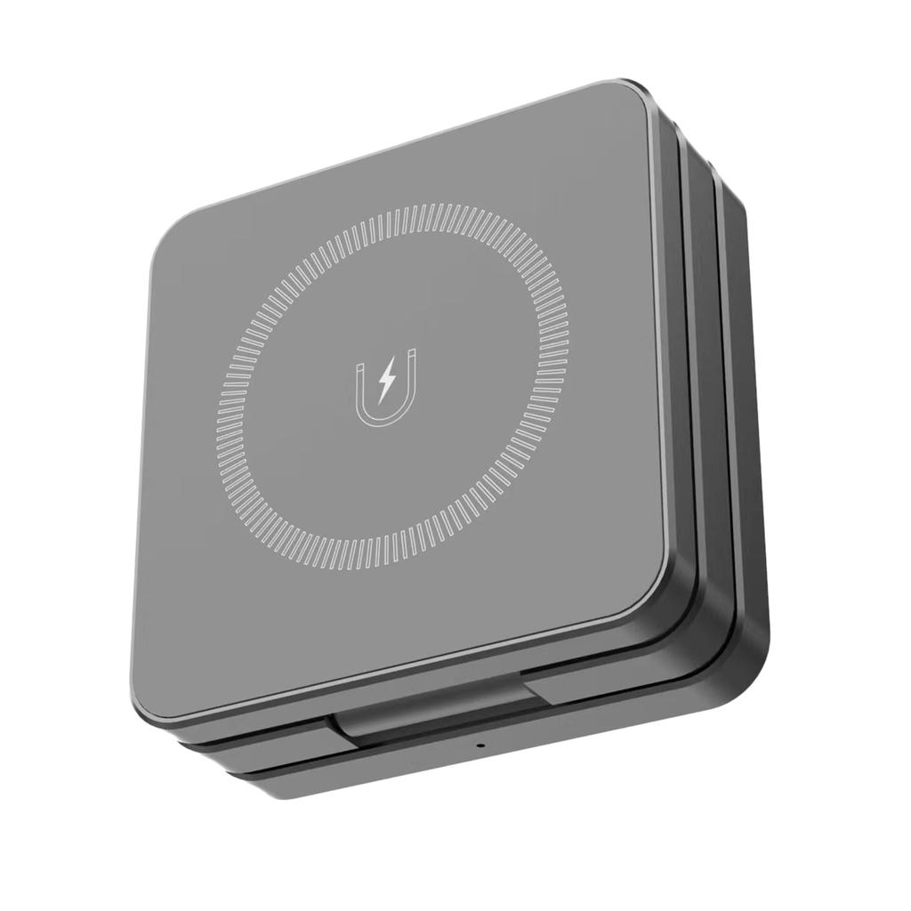 Беспроводная зарядная станция из алюминиевого сплава 3 в 1 для смартфона, магнитное складное дорожное зарядное устройство