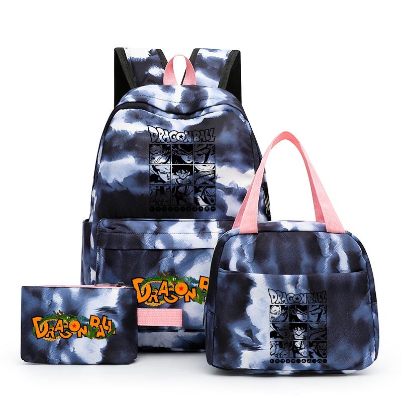 3Pcs/set Anime Dragon Ball Backpack for Girls Boys Back To Schoolbag with Lunch Bag Student Bookbag Men Women Travel Bag Mochila