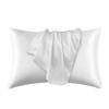 1 Pair Pillow Case Smooth Faux Silk Solid Color Zipper Closure Satin Prevents Frizz Breakage Bedroom Living Room Sofa Pillowcase Pillow Cover
