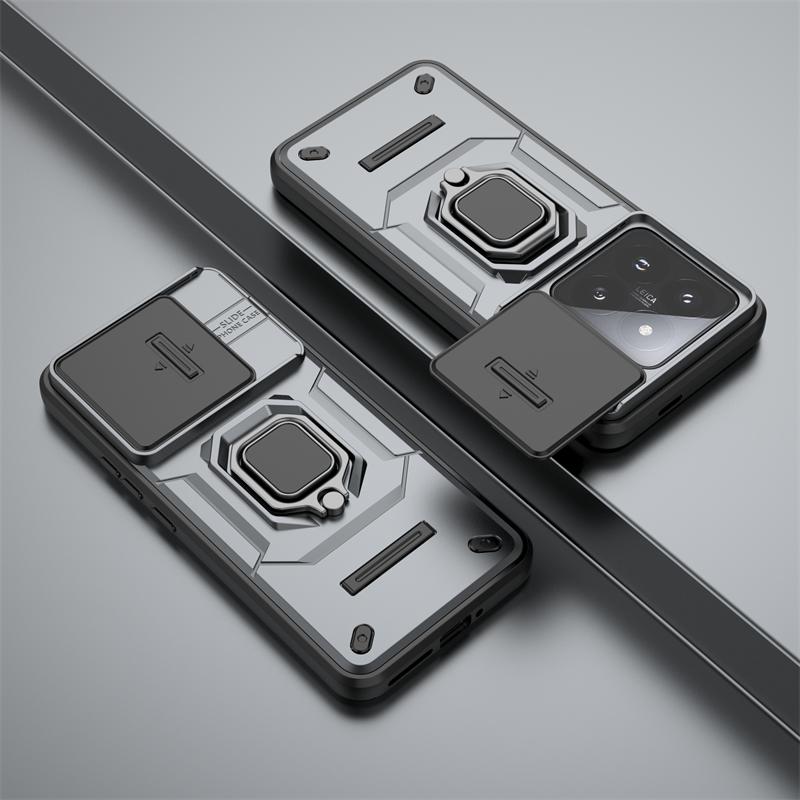 Для Xiaomi 14 Pro Чехол Автомобильный Магнитный Держатель Кольцо Чехлы для Телефонов Для Xiomi Xiaomy Mi14 Mi 14 14 Pro Слайд Камера Защитная Задняя Крышка