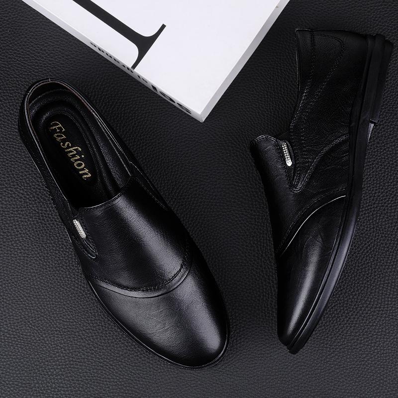 Мужская обувь Повседневная обувь из натуральной кожи Мужские удобные туфли на низком каблуке Мужские мокасины Британские классические оксфорды Офисная официальная обувь