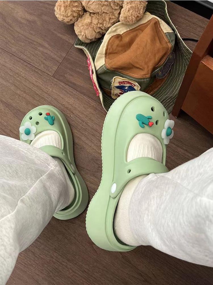 Обувь для женщин 2024 года, летние мюли с круглым носком, босоножки, высокие женские тапочки, белые шлепанцы с каблуком Cloud, новая коллекция 39 Eva WI