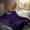 Neon Mountain Road Moon Flannel Blanket Perfect for Sofa Office Bed Travel Sleep Read Relax Camping Four Season Use