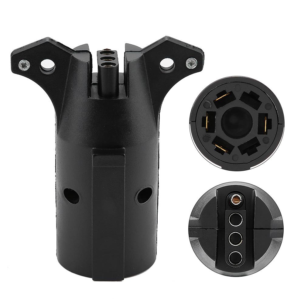 7 Way To 4 Way Flat Blade Trailer Towbar Towing Socket Plug Adapter Connector 12V US Plug