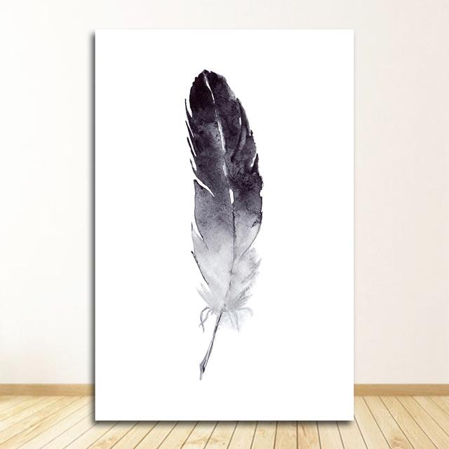 Домашняя картина, украшение на стену, черно-белые перья одуванчика и принт, буква «любовь», настенная живопись на холсте