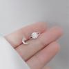 Simple Fashion Zircon Star Moon Mini Earrings for Women Cute Korean Planet Asymmetric Ear Studs Piercing Earrings Jewelry Gifts