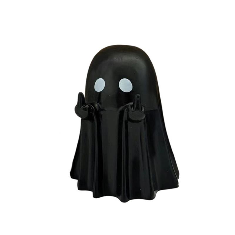 Хэллоуинская фигурка призрака Жуткая смоляная статуэтка призрака Милые украшения в виде призраков Идеально подходит для домашнего декора и декора крыльца на Хэллоуин Настольный