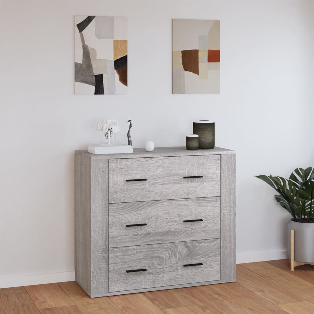Vidaxl Szafka, Szary Dąb Sonoma, 80X33X70 Cm, Materiał Drewnopochodny