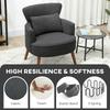 Corduroy Retro Accent Chair Black
