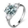 Bague Ringen Роскошное свадебное кольцо из стерлингового серебра 925 пробы 3 карата D-цвета с муассанитом и бриллиантами для женщин, классический дизайн с четырьмя когтями