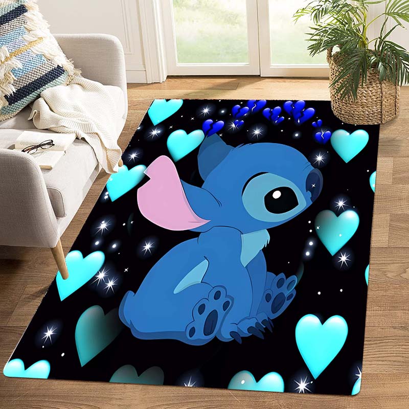 Stitch cartoon pattern rug, digital printing technology, simple housewarming gift, handmade, non-slip decorative rug