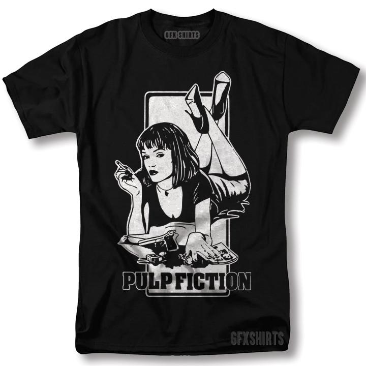 Pulp Fiction Shirt Poster Movie Classic Vtg Graphic Design T-shirt