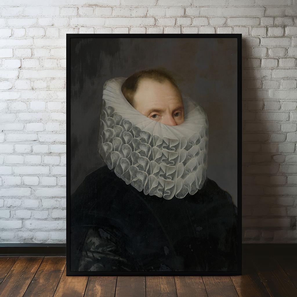 Plakat portret biała koronka