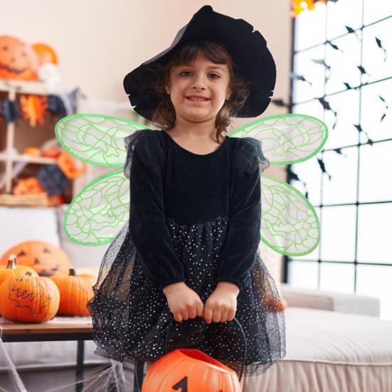 Fairy Wings Lightweight Gradient Angel Elf Wing Costume Prop Women Dragonfly Wing Dress-Up Accessories for Cosplay Dance Parties