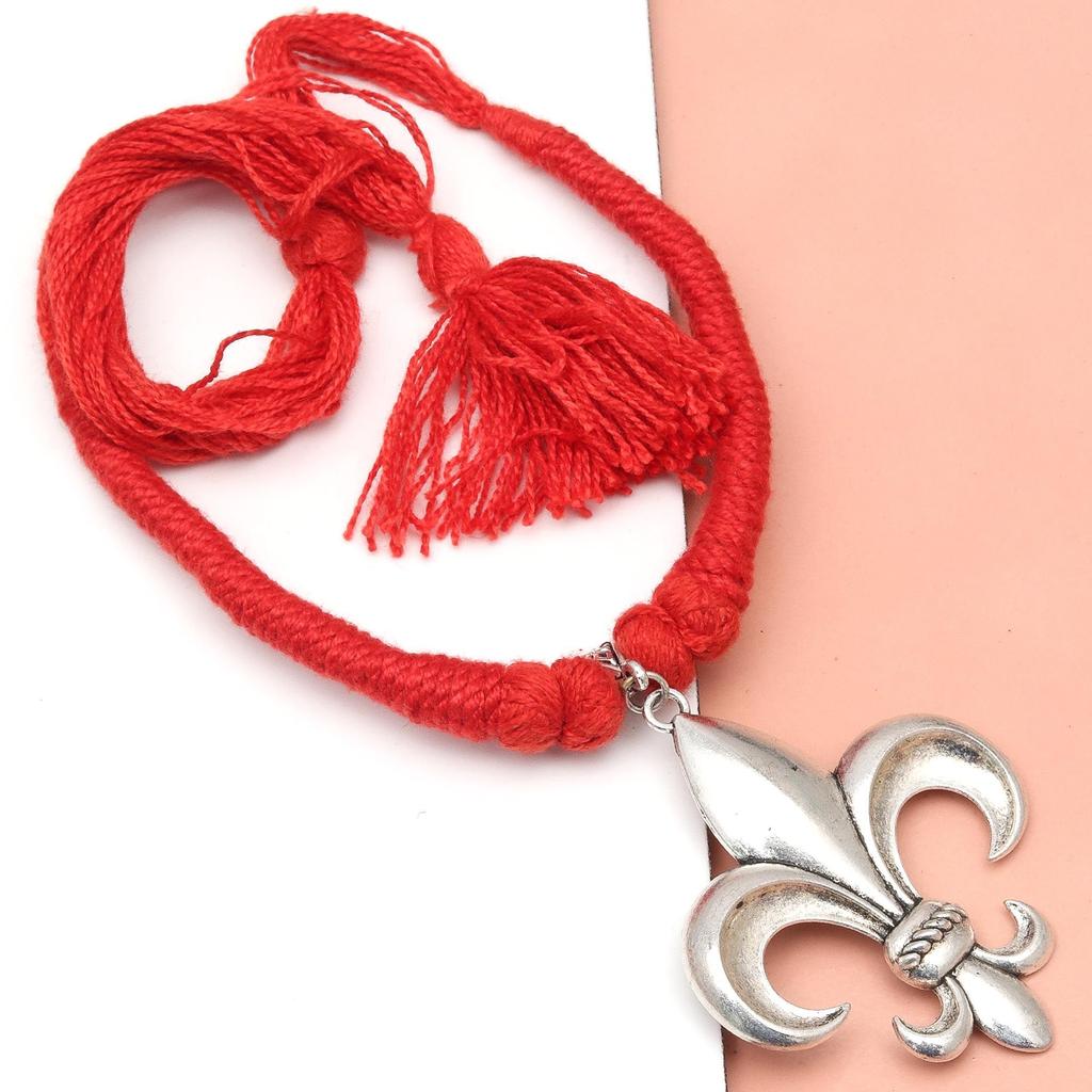 Серебряное ожерелье Trisul ко Дню матери с плетением из макраме, 20 дюймов