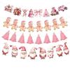 Cross-border Christmas letter flag banner paper Christmas latte flower flag hanging flag atmosphere decoration party decorations