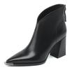 Pointed fashion velvet warm versatile thin boots women's winter new French temperament high-heeled Martin boots