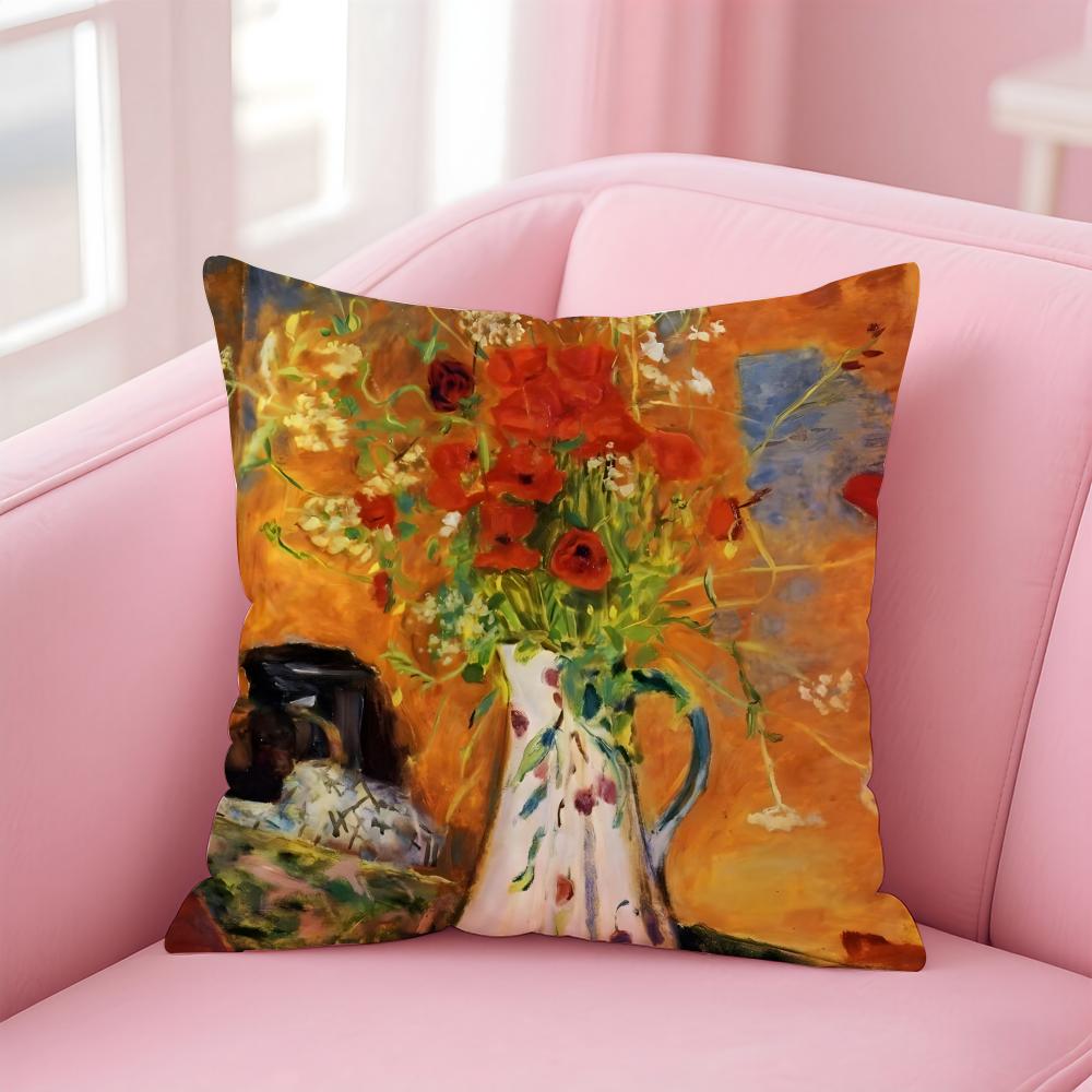 art PPierre Bonnard Cushion Cover Pillow Case Soft Skin Friendly Fabric Comfort Concealed Zipper