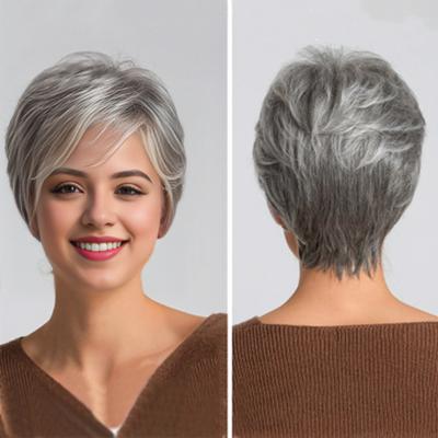 Женский короткий вьющийся парик с челкой, пушистые, естественно выглядящие, шелковистые, из высокотемпературного волокна, женские синтетические волосы Бобо среднего возраста