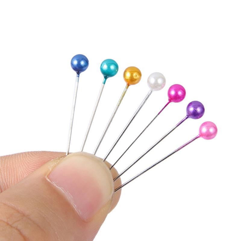 100 шт./кор. Длинные круглые жемчужные иглы, хиджабные клипсы, броши, острые металлические булавки для хиджаба