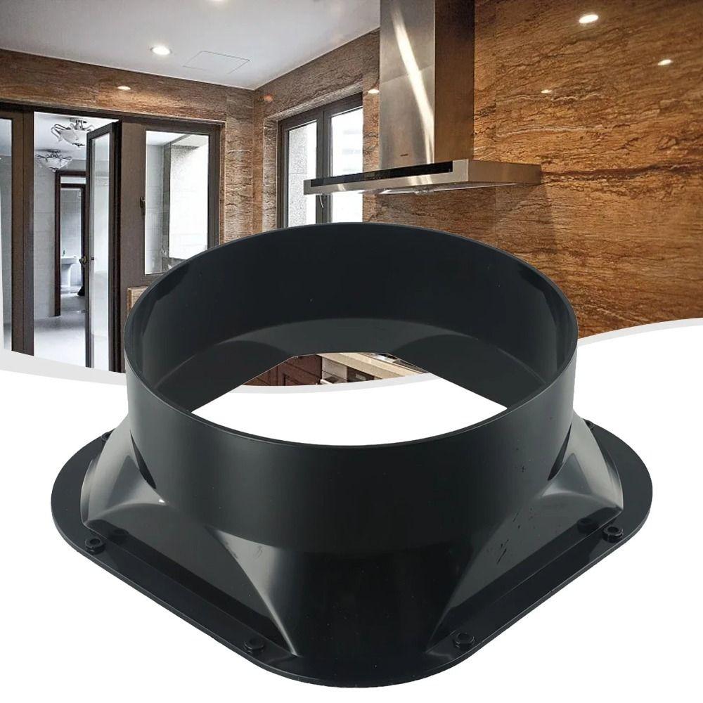 Fan Connection ABS Wall Flange Connector Black Ventilation Pipe Joint Air Pipe Joint Kitchen