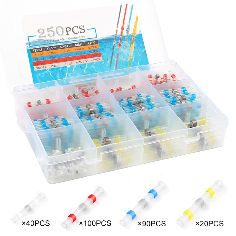 50-400 шт. разъемы для проводов припой стержень разъем для проводов изолированный припой термоусадочный водонепроницаемый обжимной кабель клеммы для кабеля